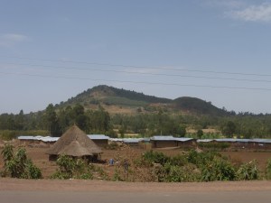 Driving past ethiopian villages
