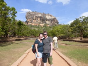 Posing in front of Sigiriya Rock