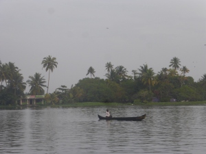 Canoeing through Keralas backwaters