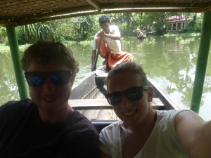 Canoeing through Keralas backwaters