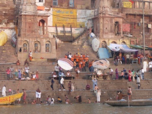 Morning rituals at the Ganges in Varanasi